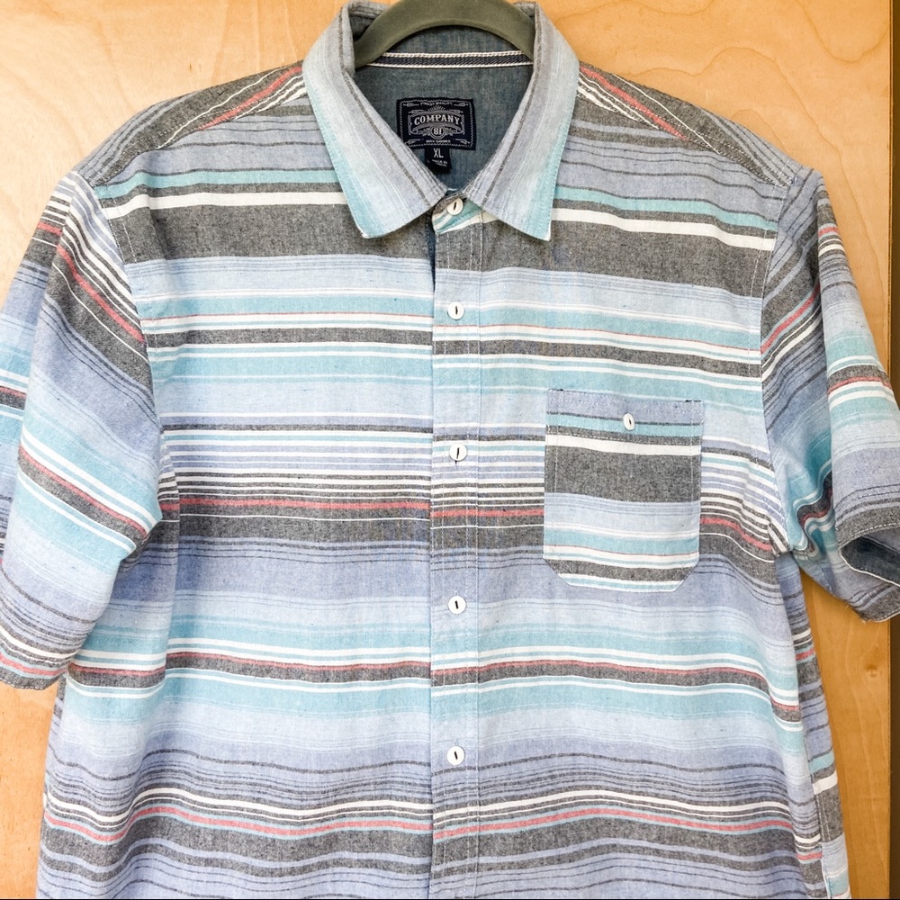 Striped Men Button Down Shirt